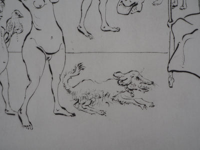 Mordecaï MOREH : La toilette - Gravure (détail)