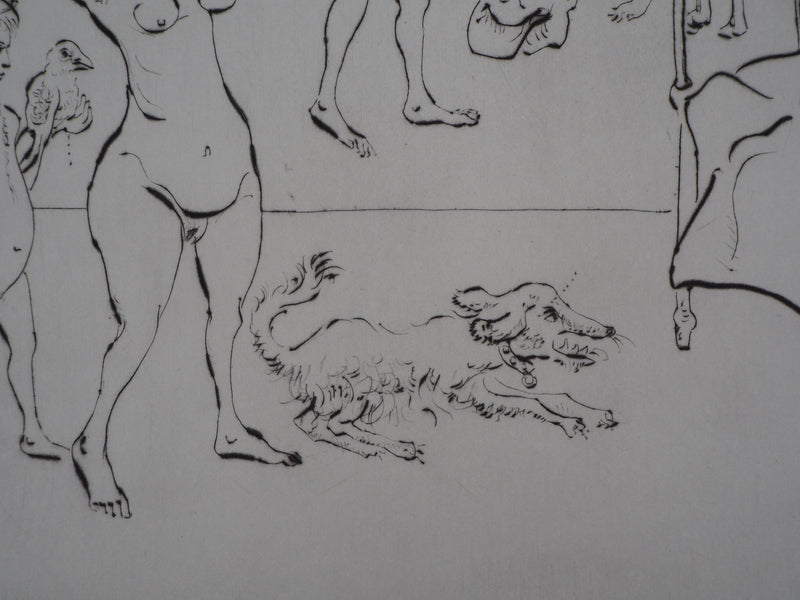 Mordecaï MOREH : La toilette - Gravure (détail)