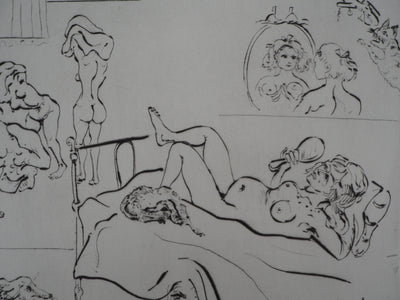 Mordecaï MOREH : La toilette - Gravure (détail)