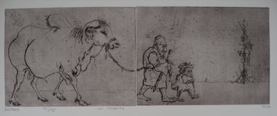 Mordecaï MOREH : Les Tziganes - Gravure (détail)