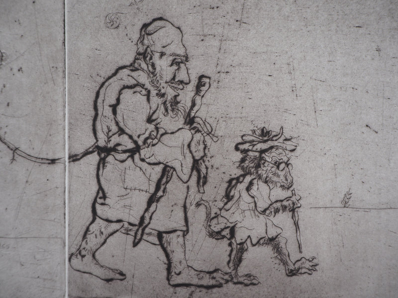 Mordecaï MOREH : Les Tziganes - Gravure (détail)