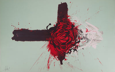 Raymond MORETTI : Amour, Hommage à la ros, Lithographie originale (vue générale) - Crédit photo : Galerie Art.Paris