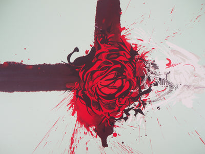 Raymond MORETTI : Amour, Hommage à la ros, Lithographie originale (photo de détail 3) - Crédit photo : Galerie Art.Paris