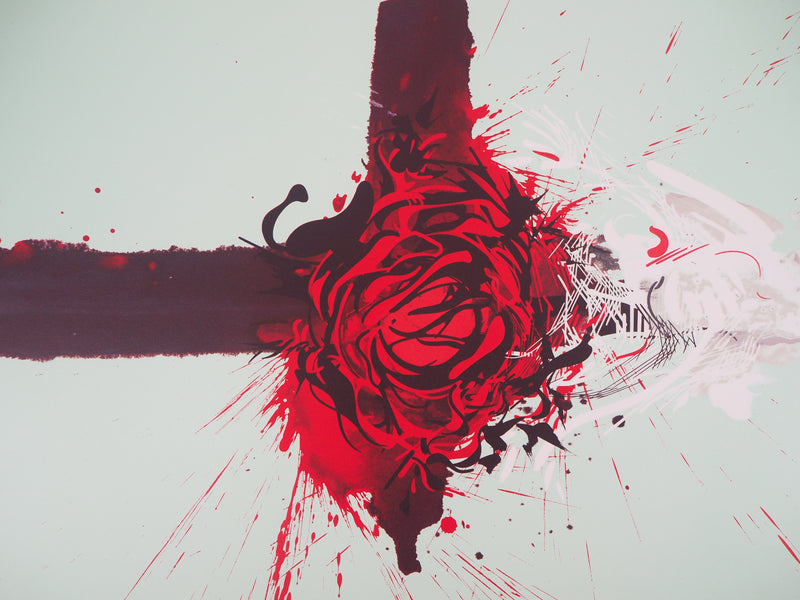 Raymond MORETTI : Amour, Hommage à la ros, Lithographie originale (photo de détail 3) - Crédit photo : Galerie Art.Paris