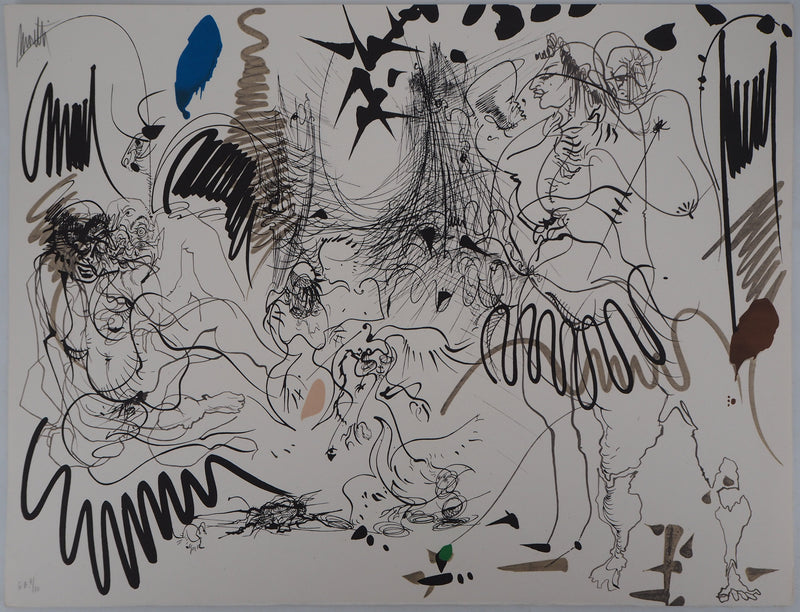 Raymond MORETTI : La rue amoureuse, Lithographie originale (vue générale) - Crédit photo : Galerie Art.Paris
