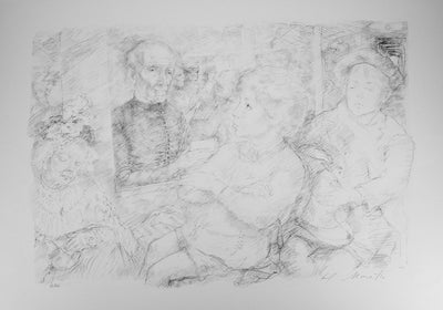 Lucien-Philippe MORETTI : L'attente - Lithographie