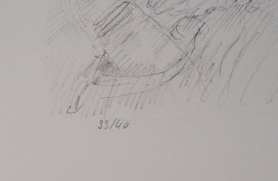 Lucien-Philippe MORETTI : L'attente - Lithographie (détail)