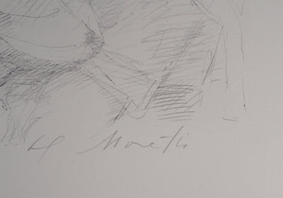 Lucien-Philippe MORETTI : L'attente - Lithographie (détail)