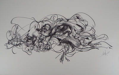 Raymond MORETTI : Chemin initiatique, Lithographie originale (vue générale) - Crédit photo : Galerie Art.Paris