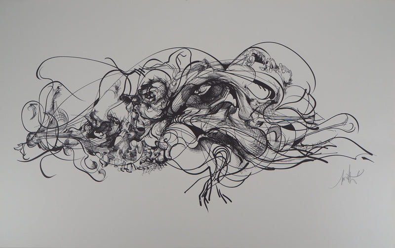 Raymond MORETTI : Chemin initiatique, Lithographie originale (vue générale) - Crédit photo : Galerie Art.Paris