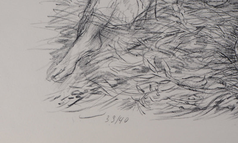Lucien-Philippe MORETTI : La chorale - Lithographie (détail)