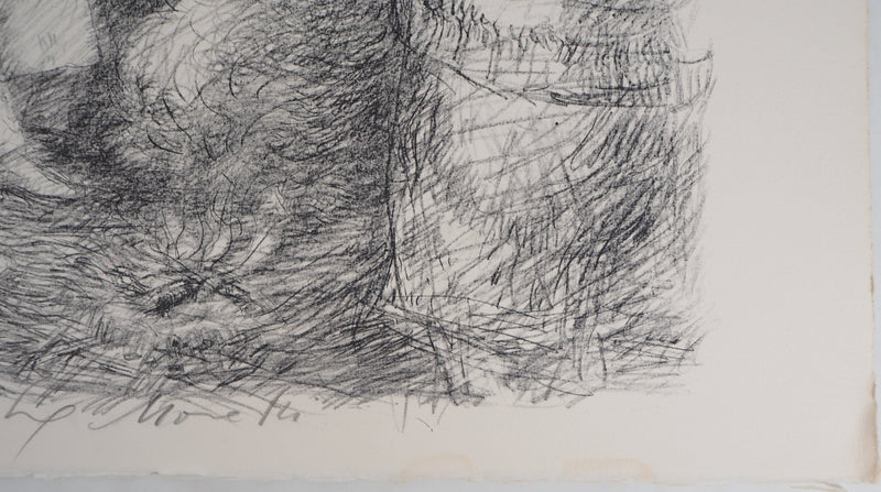 Lucien-Philippe MORETTI : La chorale - Lithographie (détail)
