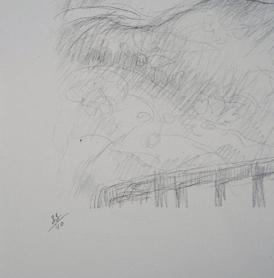 Lucien-Philippe MORETTI : La douceur maternelle - Lithographie (détail)