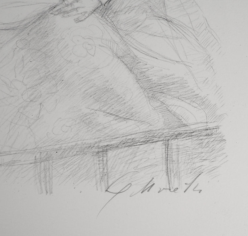 Lucien-Philippe MORETTI : La douceur maternelle - Lithographie (détail)