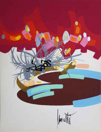 Raymond MORETTI : Paysage surréaliste, Lithographie originale (vue générale) - Crédit photo : Galerie Art.Paris