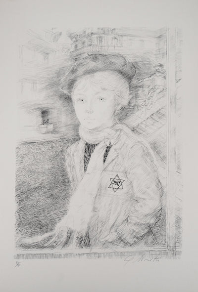 Lucien-Philippe MORETTI : Portrait d'un jeune juif - Lithographie