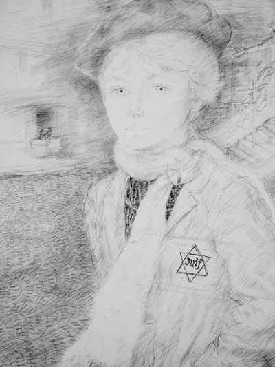 Lucien-Philippe MORETTI : Portrait d'un jeune juif - Lithographie (détail)