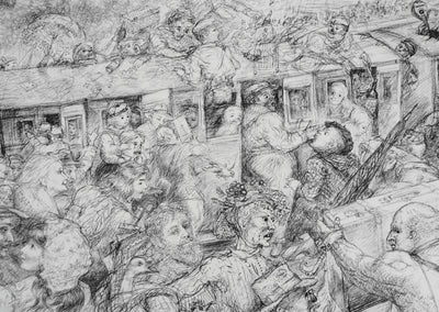 Lucien-Philippe MORETTI : Le train - Lithographie (détail)