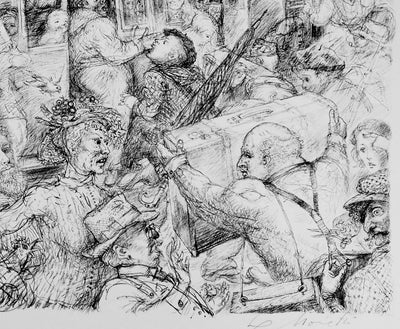 Lucien-Philippe MORETTI : Le train - Lithographie (détail)
