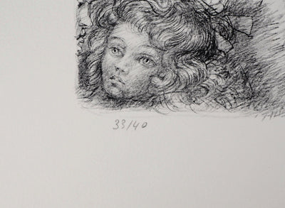 Lucien-Philippe MORETTI : Le train - Lithographie (détail)