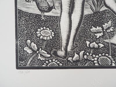  MORIN-JEAN : Le Printemps, 1923 - Gravure sur bois (détail)