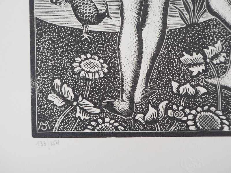  MORIN-JEAN : Le Printemps, 1923 - Gravure sur bois (détail)