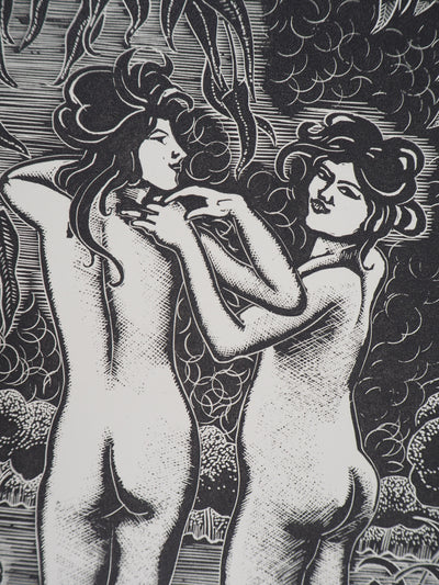  MORIN-JEAN : Le Printemps, 1923 - Gravure sur bois (détail)