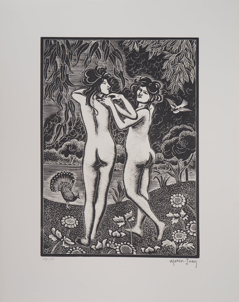  MORIN-JEAN : Le Printemps, 1923 - Gravure sur bois (détail)