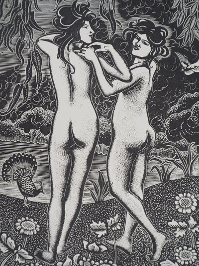  MORIN-JEAN : Le Printemps, 1923 - Gravure sur bois (détail)