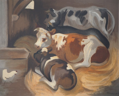 Maurice MOURLOT : L'étable, 1955 - Lithographie (détail)