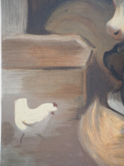 Maurice MOURLOT : L'étable, 1955 - Lithographie (détail)