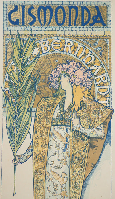 Alphonse MUCHA : Gismonda (Sarah Bernhardt), Lithographie originale (vue générale) - Crédit photo : Galerie Art.Paris