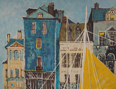 Shizuka MURAYAMA : Sur le port - Lithographie (détail)
