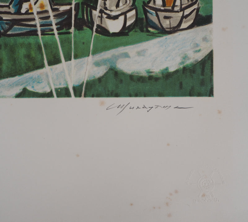 Shizuka MURAYAMA : Sur le port - Lithographie (détail)