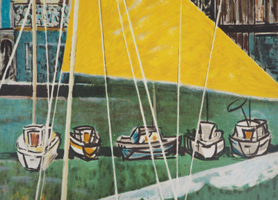 Shizuka MURAYAMA : Sur le port - Lithographie (détail)