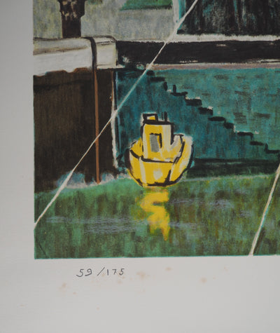 Shizuka MURAYAMA : Sur le port - Lithographie (détail)