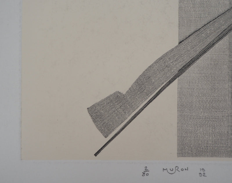 Jacques MURON : Aérien, 1992 - Gravure (détail)