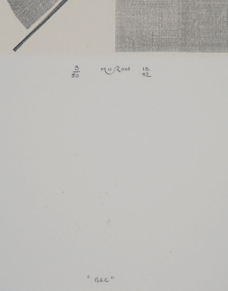 Jacques MURON : Le Bec, 1992 - Gravure (détail)