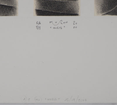 Jacques MURON : Divinité : Horus, 2000 - Gravure (détail)