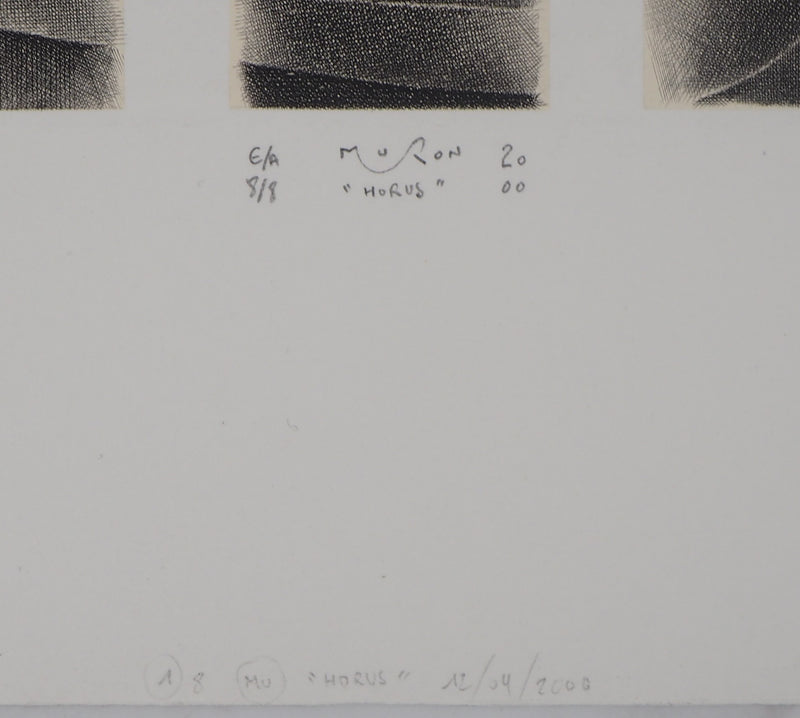 Jacques MURON : Divinité : Horus, 2000 - Gravure (détail)