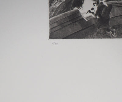 Jacques MURON : Les Fondeurs, 1978 - Gravure (détail)