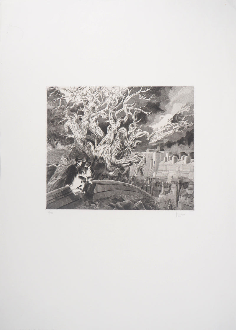 Jacques MURON : Les Fondeurs, 1978 - Gravure (détail)