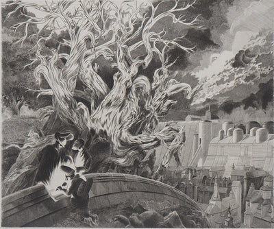 Jacques MURON : Les Fondeurs, 1978 - Gravure (détail)