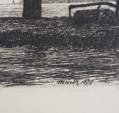 Émile Frédéric NICOLLE : A la campagne - Gravure (détail)