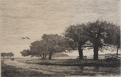 Émile Frédéric NICOLLE : A la campagne - Gravure (détail)