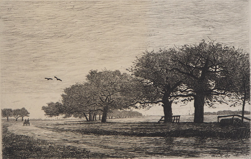 Émile Frédéric NICOLLE : A la campagne - Gravure (détail)