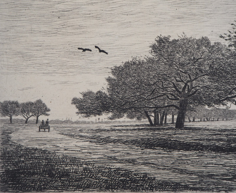 Émile Frédéric NICOLLE : A la campagne - Gravure (détail)