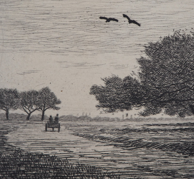 Émile Frédéric NICOLLE : A la campagne - Gravure (détail)