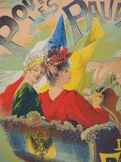 Gaston NOURY : Deux femmes dans le traîneau - Affiche (détail)