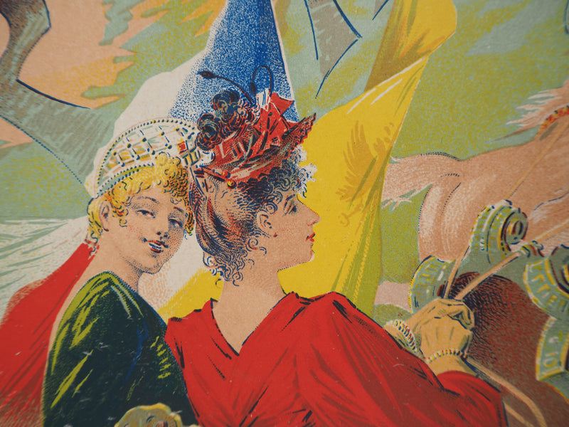 Gaston NOURY : Deux femmes dans le traîneau - Affiche (détail)